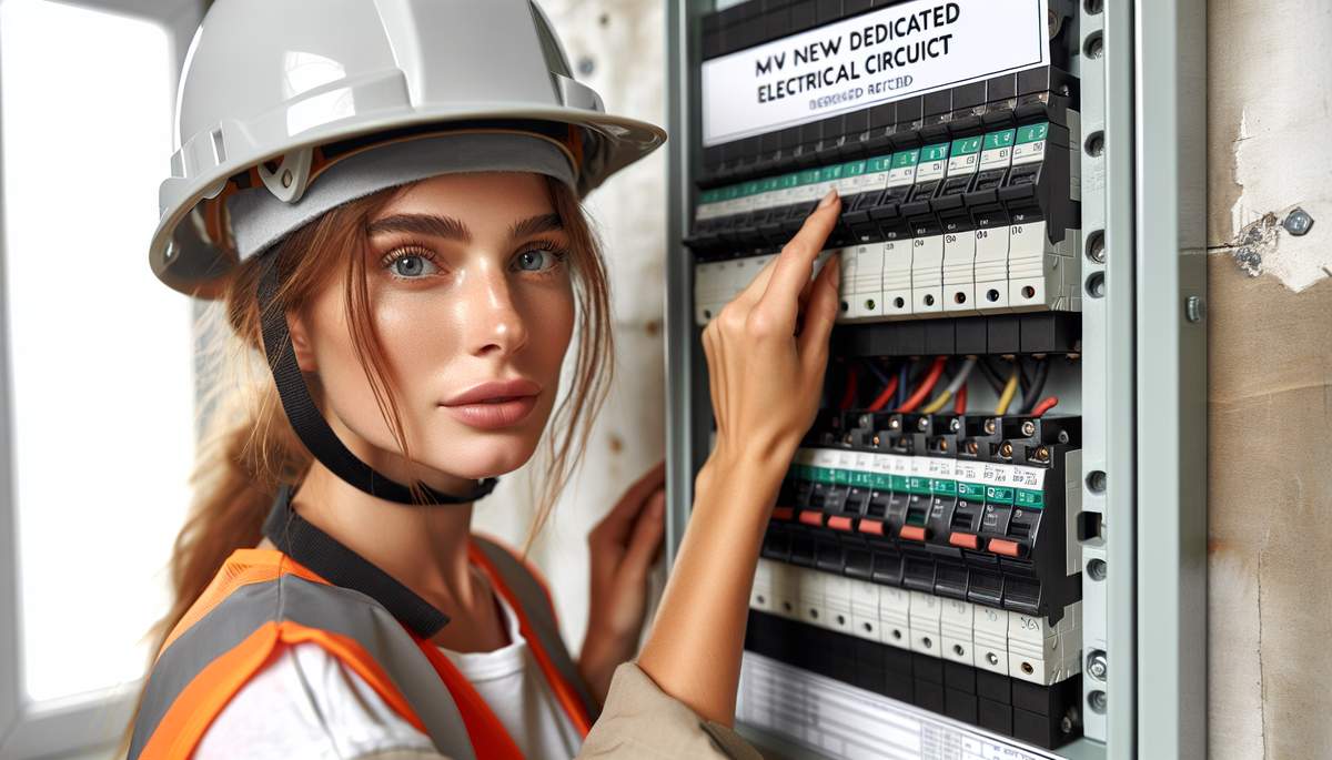 Licensed electrician installing a dedicated circuit at an Oregon home electrical panel