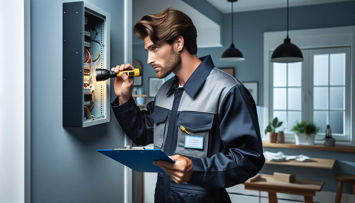 Licensed electrician performing comprehensive electrical inspection in Oregon home