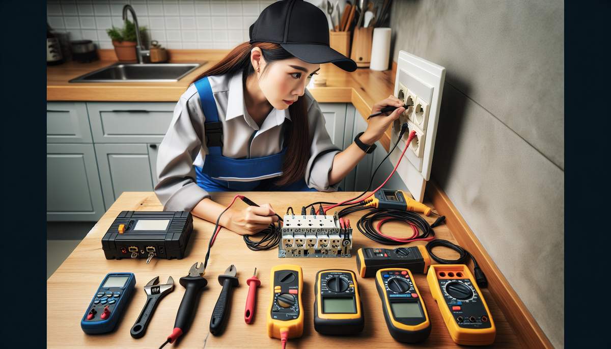 Electrician diagnosing circuit breaker issue in Oregon home panel