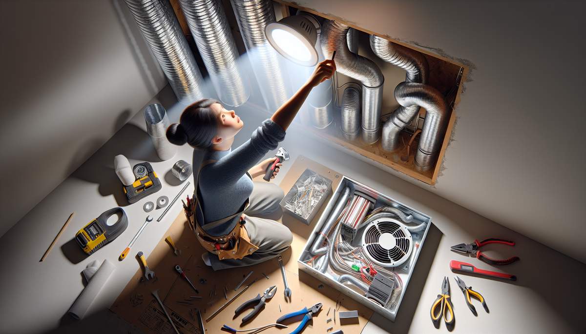 Properly installed ductwork from bathroom exhaust fan venting to exterior of Oregon home