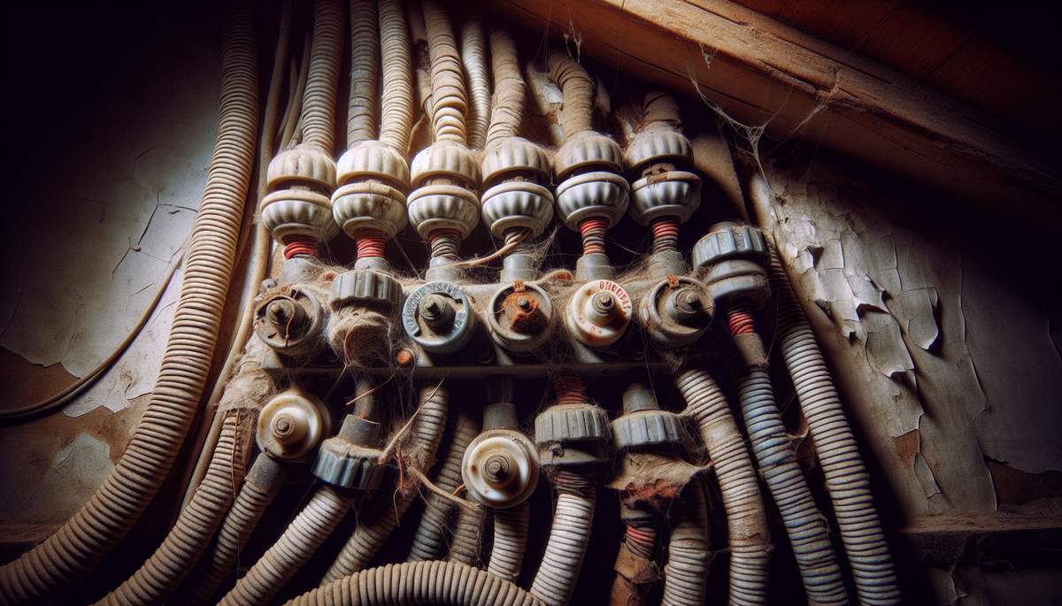 Licensed electrician replacing knob and tube wiring in Oregon historic home