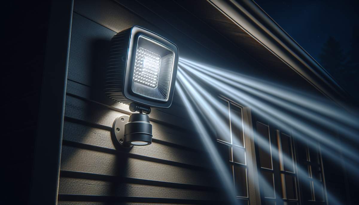 PIR motion sensor flood light installed on Oregon home exterior