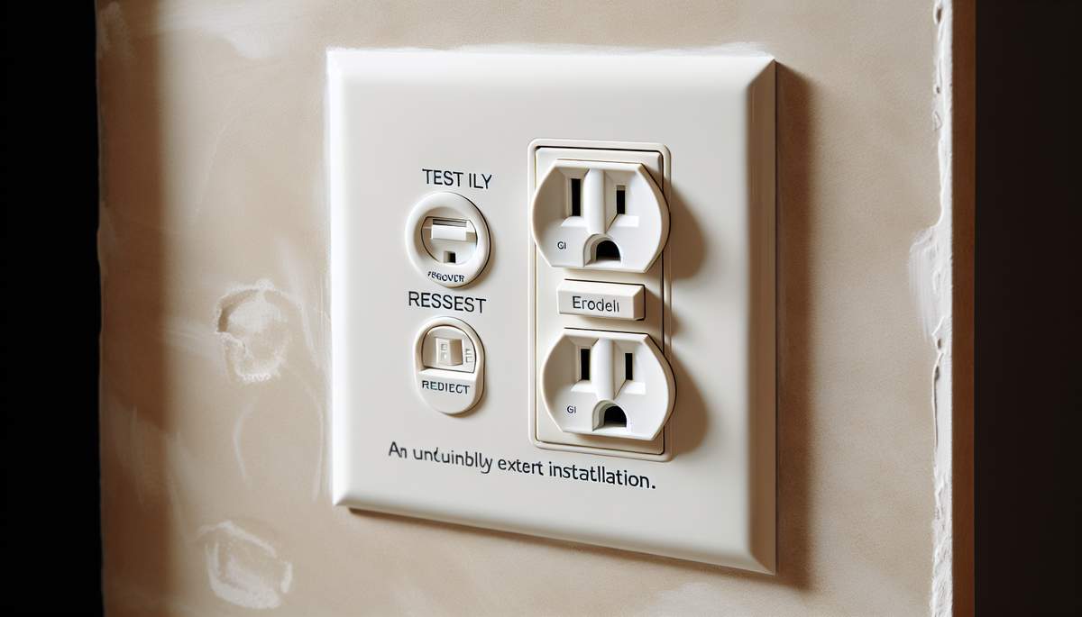 Electrician installing a GFCI outlet in an Oregon kitchen
