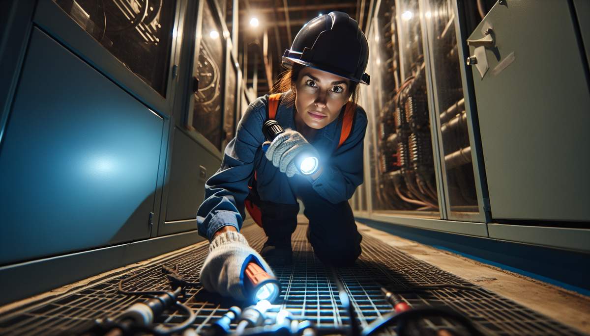 Electrician repairing storm-damaged service entrance on Oregon home