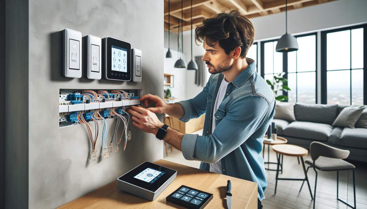 Licensed electrician installing Cat6 structured wiring for smart home in Oregon