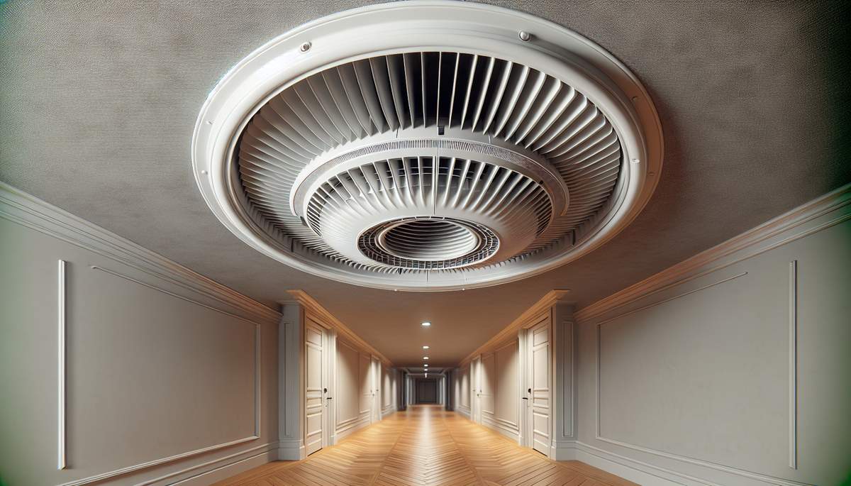 Whole house fan mounted in attic space with insulated damper door in Oregon home